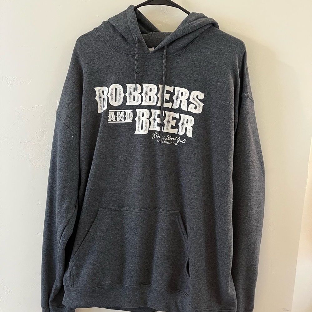 Gildan Charcoal Bobbers and Beer Men's Hoodie